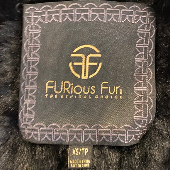 BLACK Faux fur trench - Picture 4 of 4